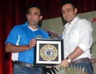 Saba Karim with Virender Sehwag